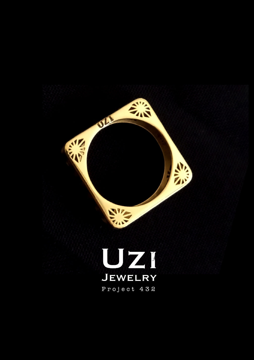 4K GOLD RING WITH ASANOHA FLOWER ENGRAVE