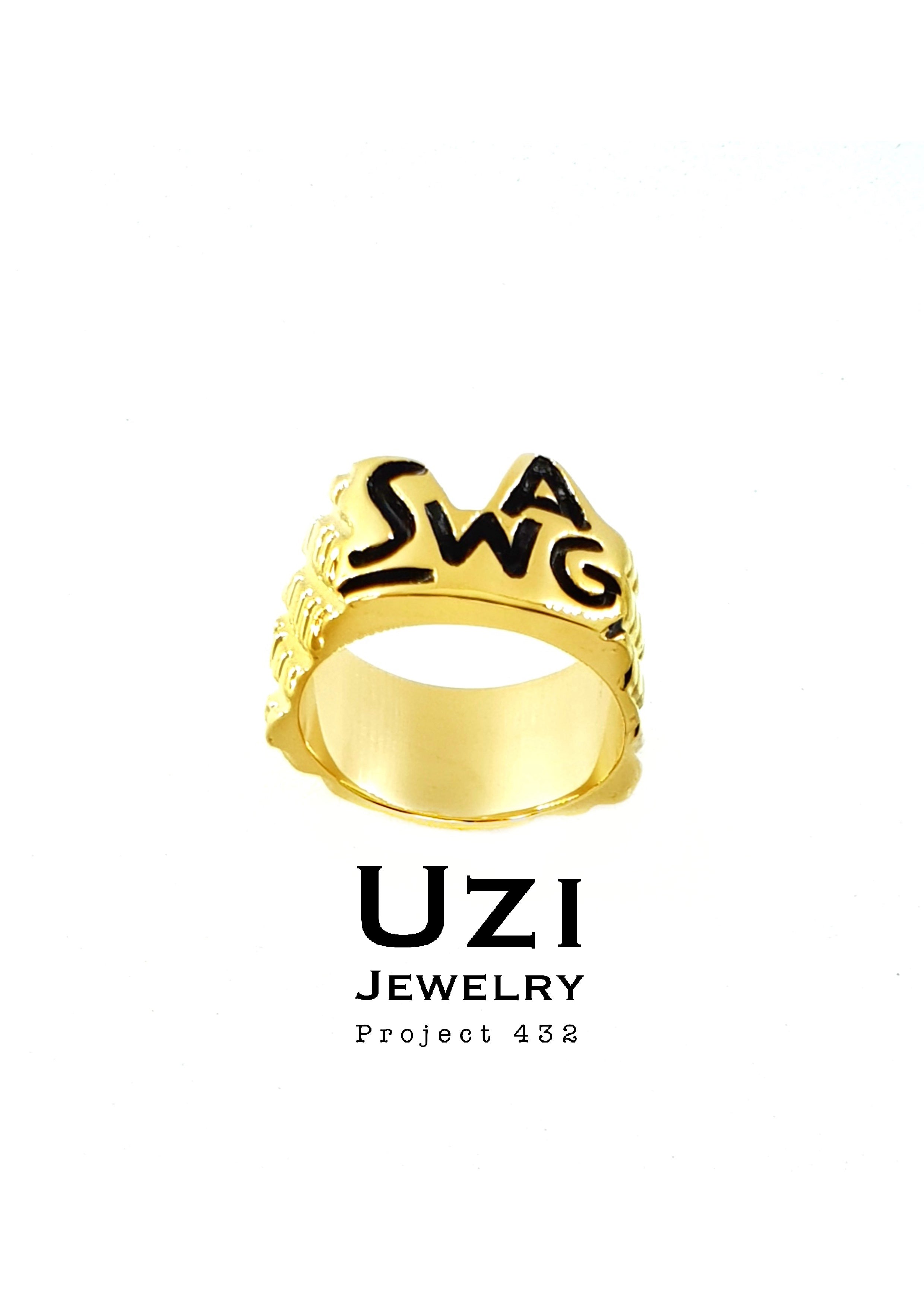 14K GOLD RING SWAG WITH ASANOHA FLOWER HAND ENGRAVE ON BACK SIDE
