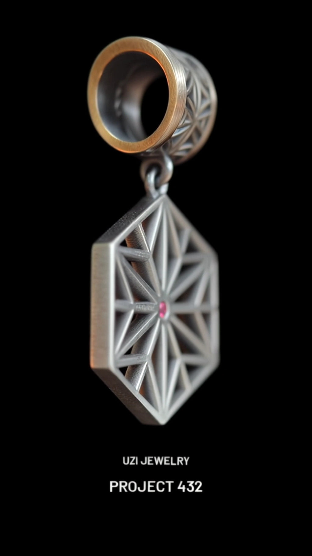 925 sterling silver pendant Set with natural ruby